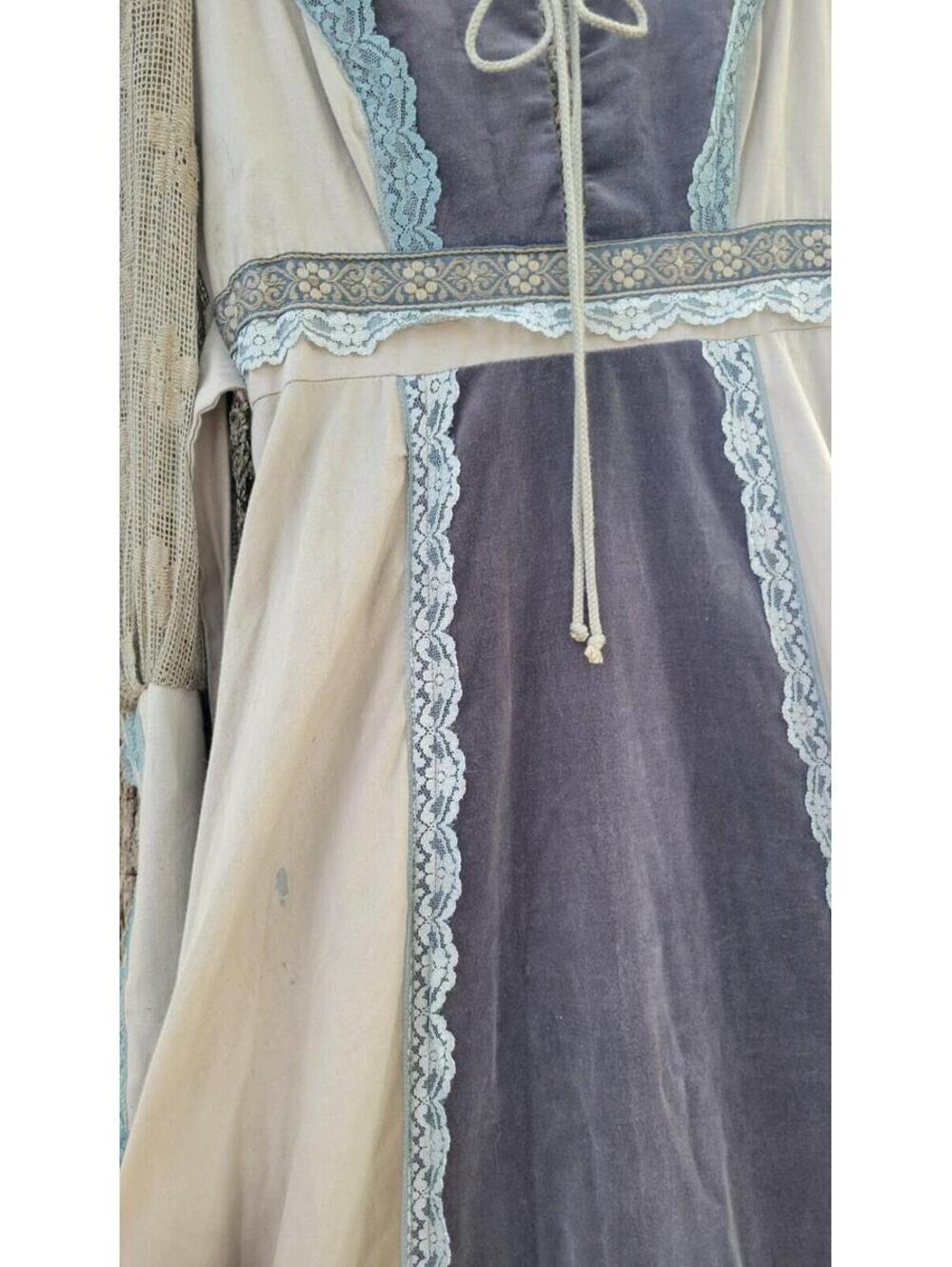 Gunne Sax Vintage Velvet Renaissance Lace Victorian Medieval Dress Womens Size 5 - Picture 5 of 15